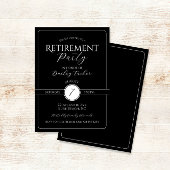 Invitation Élégant parti de retraite noir et blanc