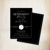 Invitation Élégant parti de retraite noir et blanc