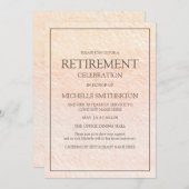 Invitation Élégant parti de retraite rose (Devant / Derrière)