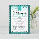 Invitation Élégant parti de retraite verte Turquoise (Debout devant)