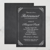 Invitation Élégant parti de retraite Vintage (Devant / Derrière)