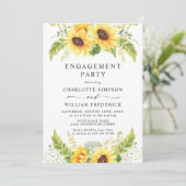 Invitation Élégant PARTI D'ENGAGEMENT Eucalyptus tournesol (Debout devant)