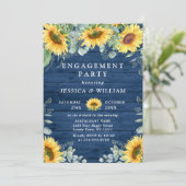 Invitation Élégant PARTI D'ENGAGEMENT Eucalyptus tournesol (Debout devant)