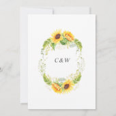 Invitation Élégant PARTI D'ENGAGEMENT Eucalyptus tournesol (Dos)