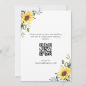 Invitation Élégant PARTI D'ENGAGEMENT Eucalyptus tournesol QR (Dos)