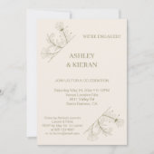 Invitation Élégant parti d'engagement floral (Devant)