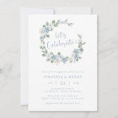 Invitation Élégant parti d'engagement floral (Devant)