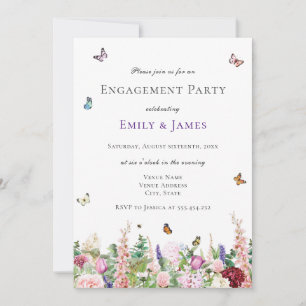 Invitation Élégant parti d'engagement floral