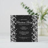 Invitation Élégant Parti Étincelant Noir (Debout devant)