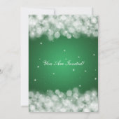 Invitation Élégant parti Fête de l'mariée Sparkle Emerald Gre (Dos)