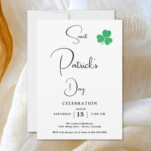 Invitation Élégant parti Jour de la Saint Patrick