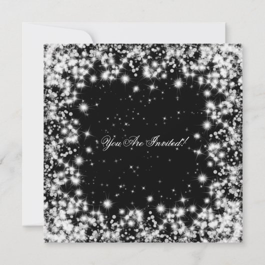 Invitation Élégant Parti Sparkle Black (Dos)