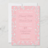 Invitation Elégant Parties scintillant Argent Foliing Rose De (Devant)