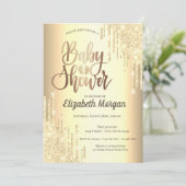 Invitation Elégant Parties scintillant argent  Rose or (Debout devant)