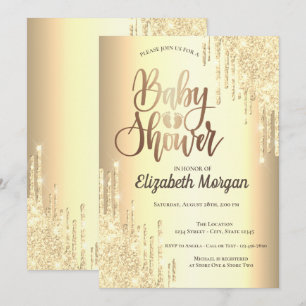 Invitation Elégant Parties scintillant argent Rose or