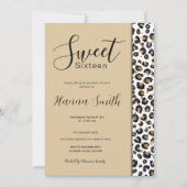 Invitation Élégant Parties scintillant d'or Motif Leopard (Devant)