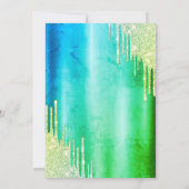 Invitation Élégant Parties scintillant Drips Green Sweet 16 (Dos)
