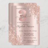 Invitation Elégant Parties scintillant Drivers Rose Gold 3ème (Devant / Derrière)