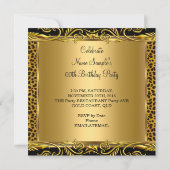 Invitation Élégant Parties scintillant Gold Glamor haut talon (Dos)