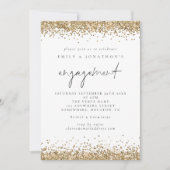 Invitation Elegant Parties scintillant Gold Script Partie d'e (Devant)