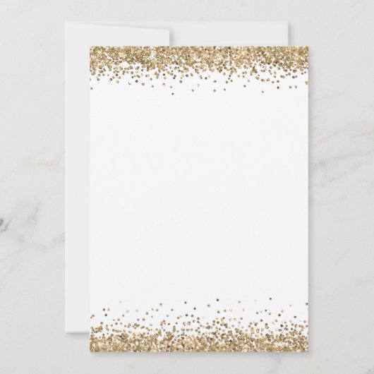 Invitation Elegant Parties scintillant Gold Script Partie d'e (Dos)
