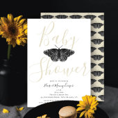 Invitation Élégant Parties scintillant noire  papillon Baby s