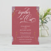 Invitation Elégant Parties scintillant or Amethyst Modern Red (Debout devant)