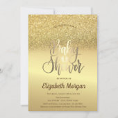 Invitation Elegant Parties scintillant or Bokeh Ombre Baby sh (Devant)