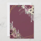 Invitation Elégant Parties scintillant, Retraite Florale (Dos)