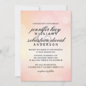 Invitation Elégant Parties scintillant rose Bokeh Mariage lég (Devant)