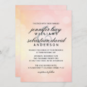 Invitation Elégant Parties scintillant rose Bokeh Mariage lég (Devant / Derrière)