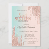 Invitation Élégant Parties scintillant Rose Gold Ombre Sweet  (Devant)
