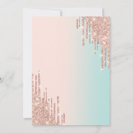 Invitation Élégant Parties scintillant Rose Gold Ombre Sweet (Dos)
