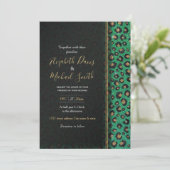 Invitation Élégant Parties scintillant verte Black Gold Empre (Debout devant)