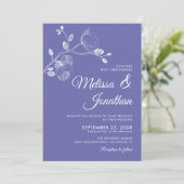 Invitation Élégant parvent floral blanc orchidées mariage (Debout devant)