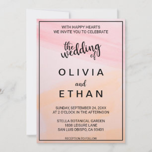 Invitation Elégant Pastel Aquarelle Dusty Mariage Abstrait