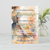 Invitation Elégant Pastel Aquarelle Quinceañera Célébration (Debout devant)