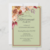 Invitation Élégant Pastel Automne Flower Retirement Party (Devant)