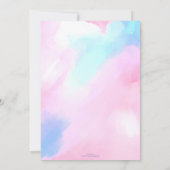 Invitation Elégant Pastel bleu rose aquarelle peinture (Dos)
