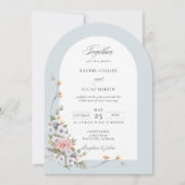 Invitation Elégant Pastel Boho Arc Floral (Devant)