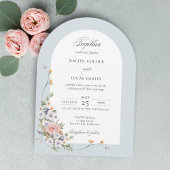 Invitation Elégant Pastel Boho Arc Floral