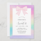 Invitation Élégant Pastel Doux Rose Bow Sweet 16 Anniversaire (Devant)