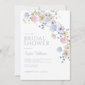 Invitation Elégant Pastel Fleur sauvage Douche nuptiale Invit (Devant)