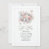 Invitation Élégant Pastel Floral Bow Love Fête des mariées fa (Devant)