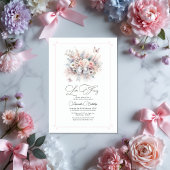Invitation Élégant Pastel Floral Bow Love Fête des mariées fa