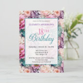 Invitation Elegant Pastel Floral Garden 18th Birthday (Debout devant)