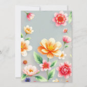 Invitation Élégant Pastel Floral Gray Arrière - plan Mariage (Dos)