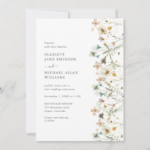 Invitation Élégant Pastel Floral Mariage