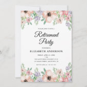 Invitation Élégant Pastel Floral Retraite Party (Devant)