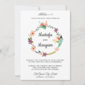 Invitation Élégant Pastel Floral Wreath Mariage islamique (Devant)